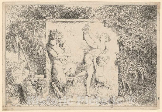 Art Print : HonorÃ© Fragonard, Dance of The Satyrs, 1763 - Vintage Wall Art