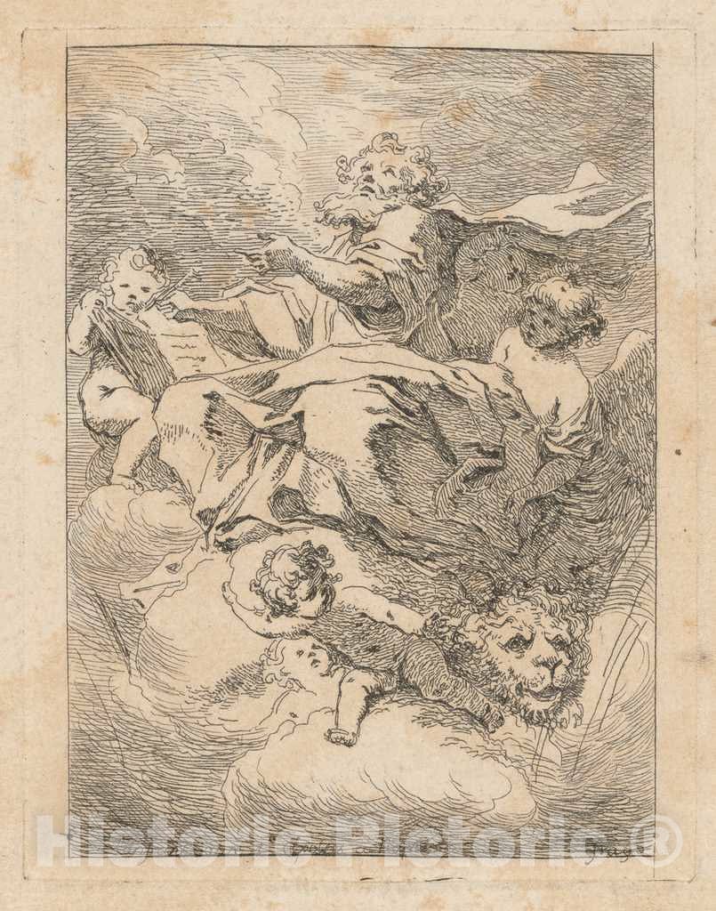 Art Print : Fragonard After Lanfranco, Saint Mark, c.1764 - Vintage Wall Art