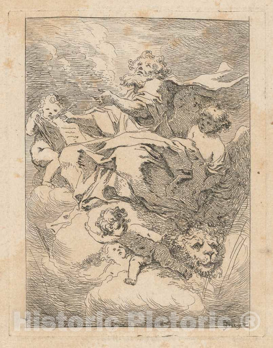 Art Print : Fragonard After Lanfranco, Saint Mark, c.1764 - Vintage Wall Art