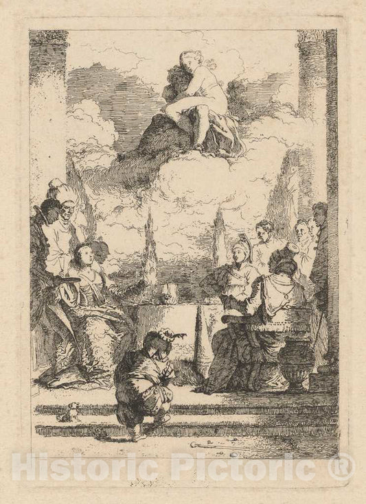 Art Print : Fragonard After Battista Tiepolo, The Banquet of Antony and Cleopatra, c.1764 - Vintage Wall Art