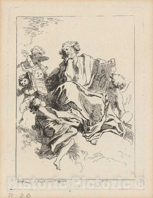Art Print : Fragonard After Lanfranco, Saint Luke, c.1764 - Vintage Wall Art