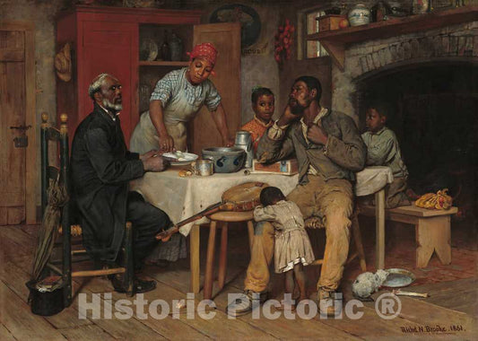 Art Print : Richard Norris Brooke, A Pastoral Visit, 1881 - Vintage Wall Art