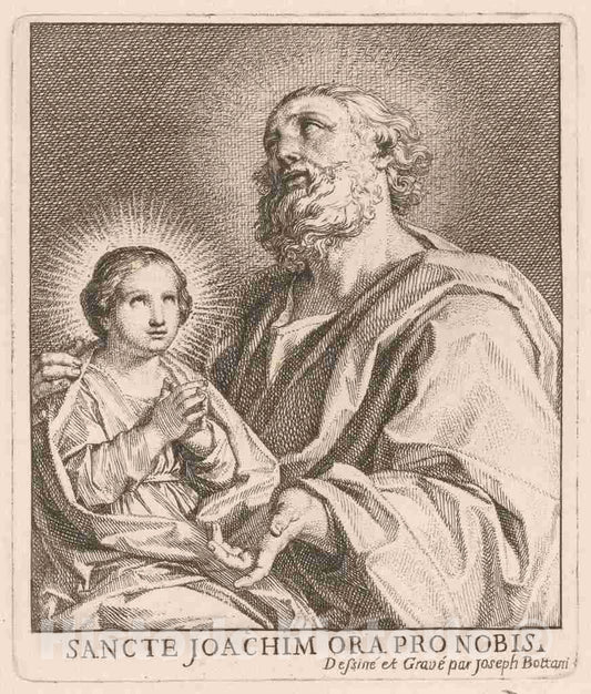 Art Print : Giuseppe Bottani, Saint Joachim and The Infant Virgin Mary, mid 18th Century - Vintage Wall Art