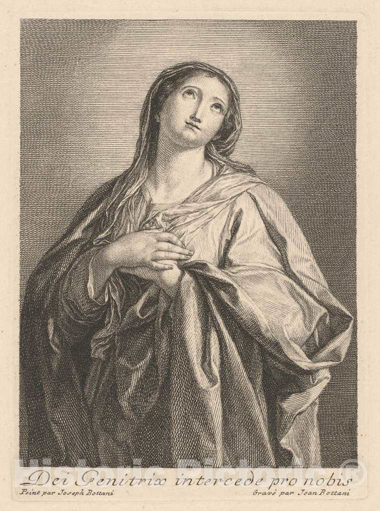 Art Print : Bottani, After Bottani, The Virgin, mid 18th Century - Vintage Wall Art