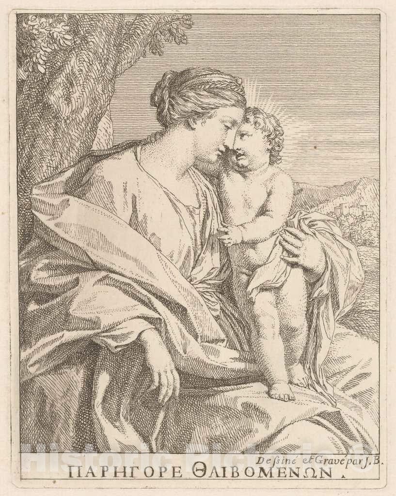 Art Print : Giovanni Bottani, The Virgin and Child, mid 18th Century - Vintage Wall Art