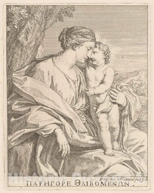 Art Print : Giovanni Bottani, The Virgin and Child, mid 18th Century - Vintage Wall Art