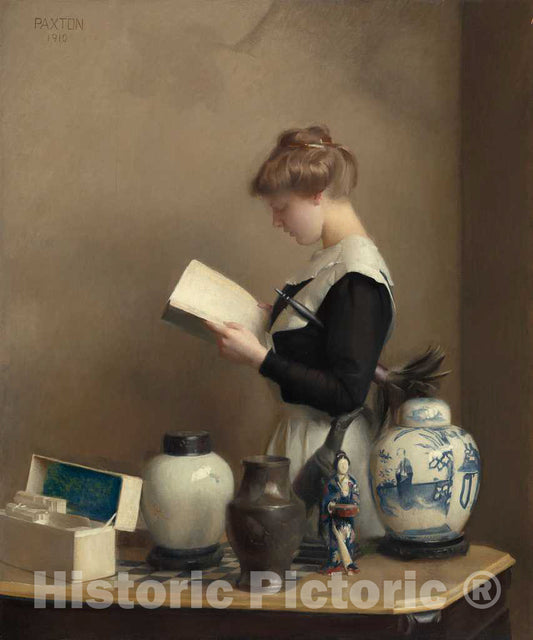 Art Print : William McGregor Paxton, The House Maid, 1910 - Vintage Wall Art
