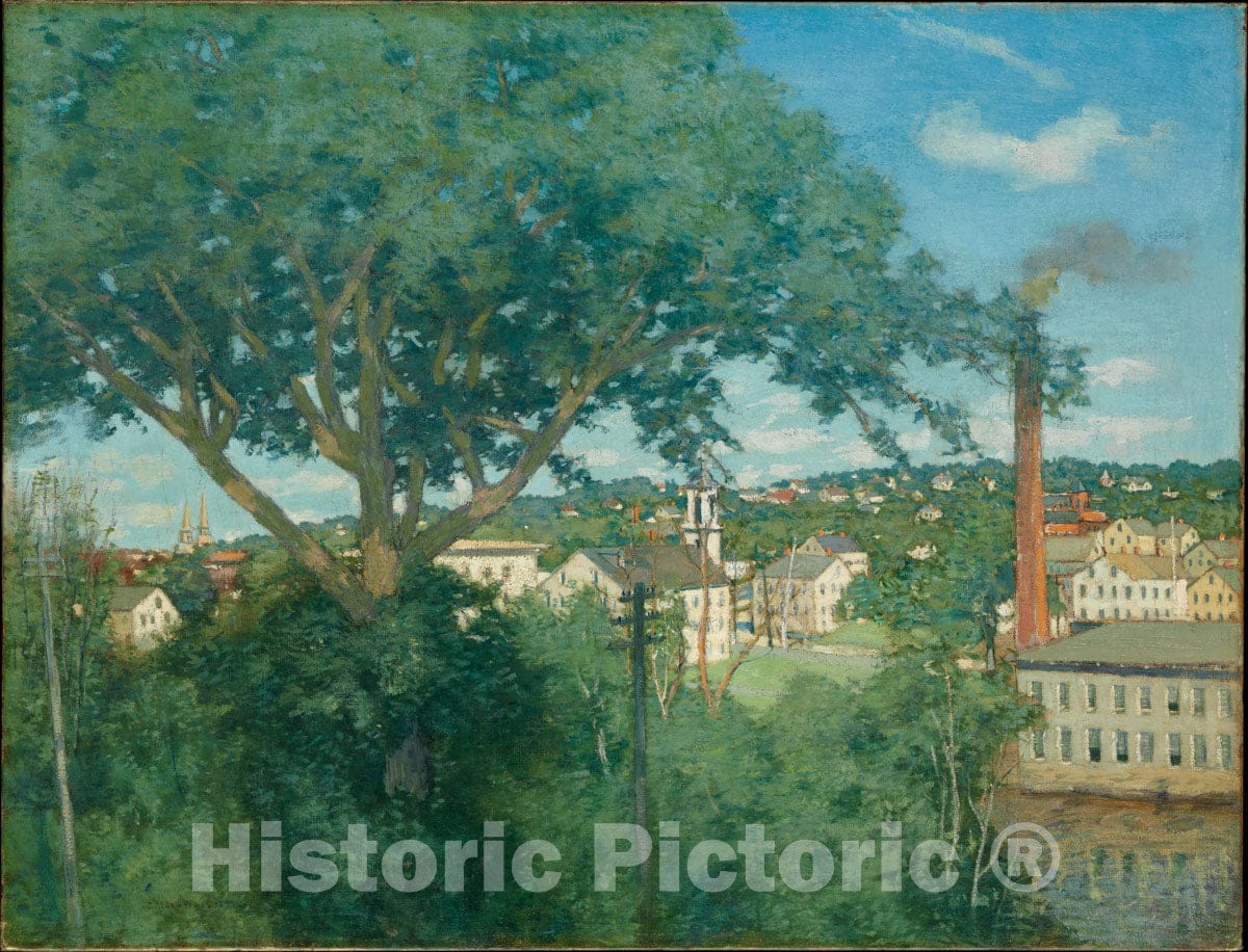 Art Print : Julian Alden Weir - The Factory Village : Vintage Wall Art