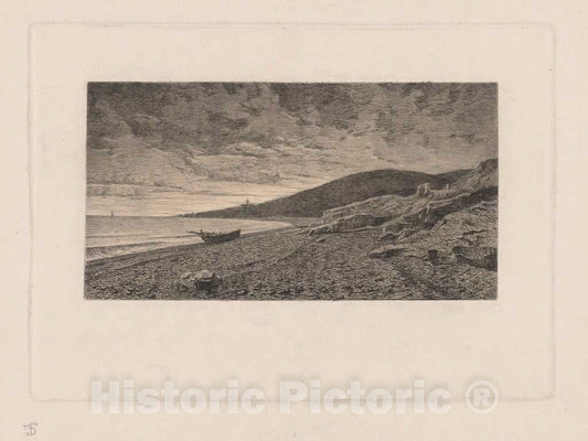 Art Print : Telemaco Signorini, The Coast of Elba, 1870? - Vintage Wall Art