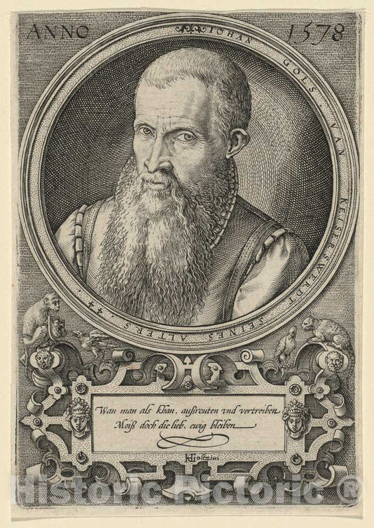 Art Print : Hendrick Goltzius, Johan Gols [The Artist's Father], 1578 - Vintage Wall Art