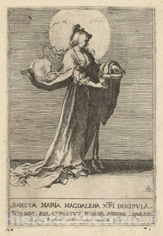 Art Print : Schiaminossi, After Leyden, Saint Mary Magdalene, 1605 - Vintage Wall Art