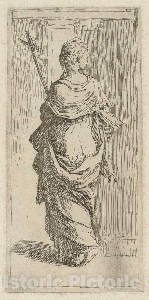 Art Print : Reni, After Parmigianino, A Girl with a Crucifix, c. 1598 - Vintage Wall Art