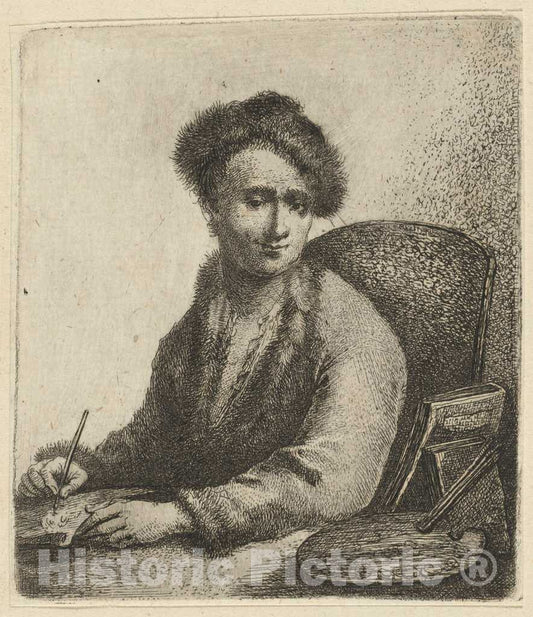 Art Print : Johann Andreas Benjamin Nothnagel, Self-Portrait, c. 1770 - Vintage Wall Art