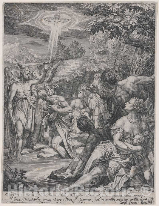 Art Print : Johann Matthias Kager, The Baptism of Christ, c. 1610? - Vintage Wall Art