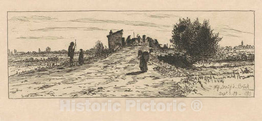 Art Print : Otto Henry Bacher, A?f Sta?fÃ¡ Br?ck, 1879 - Vintage Wall Art