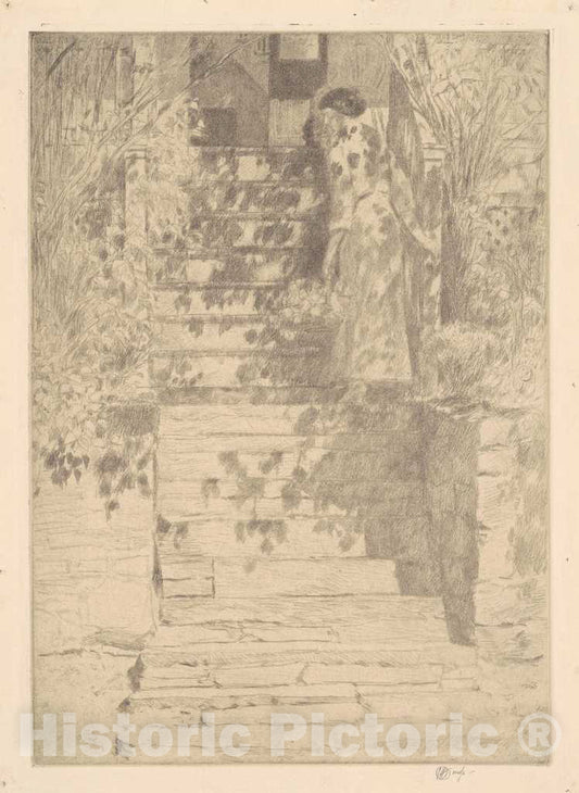 Art Print : Childe Hassam, The Steps, 1915 - Vintage Wall Art