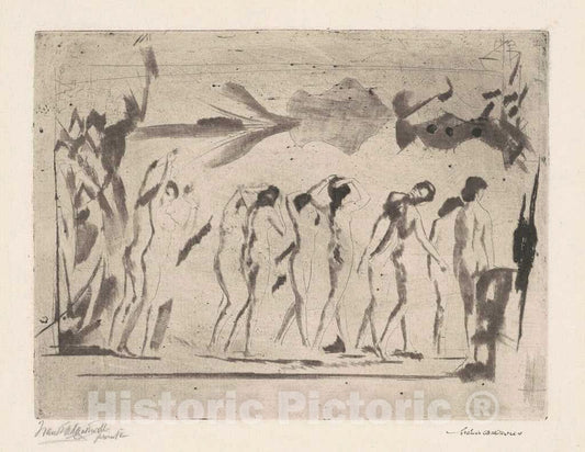 Art Print : Arthur B. Davies, Mirror of Illusion, 1916 - Vintage Wall Art