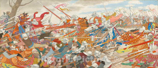 Art Print : Louis Maurice Boutet de Monvel, The Turmoil of Conflict (Joan of Arc Series: IV), c. Late 1909-1913 - Vintage Wall Art