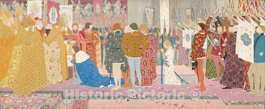 Art Print : Louis Maurice Boutet de Monvel, The Crowning at Rheims of The Dauphin (Joan of Arc Series: V), 1907 - Vintage Wall Art