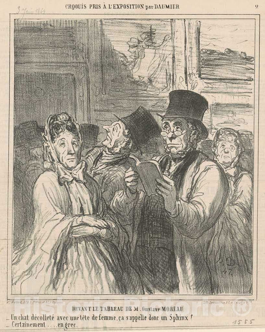 Art Print : HonorÃ© Daumier, Devant le Tableau de M. G. Moreau, 19th Century - Vintage Wall Art