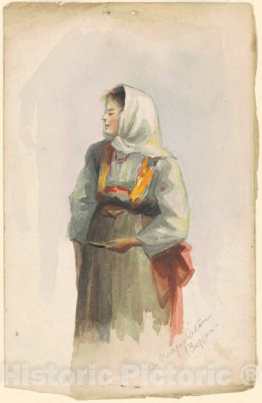 Art Print : Marietta Minnigerode Andrews, A Neopolitan Beggar, c. 1892 - Vintage Wall Art