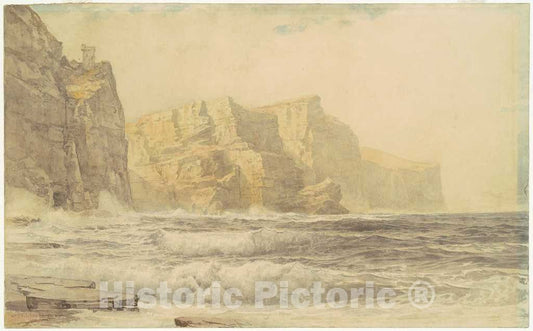 Art Print : William Trost Richards, Baldart Castle, Kilkee, County Clare, Ireland, 1892 - Vintage Wall Art