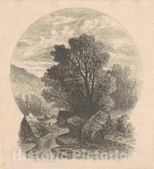Art Print : Carl C. Brenner, Little Cascade, 1870s-1880s - Vintage Wall Art