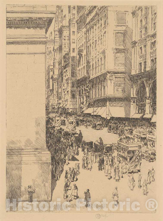 Art Print : Childe Hassam, Fifth Avenue, Noon, 1916 - Vintage Wall Art