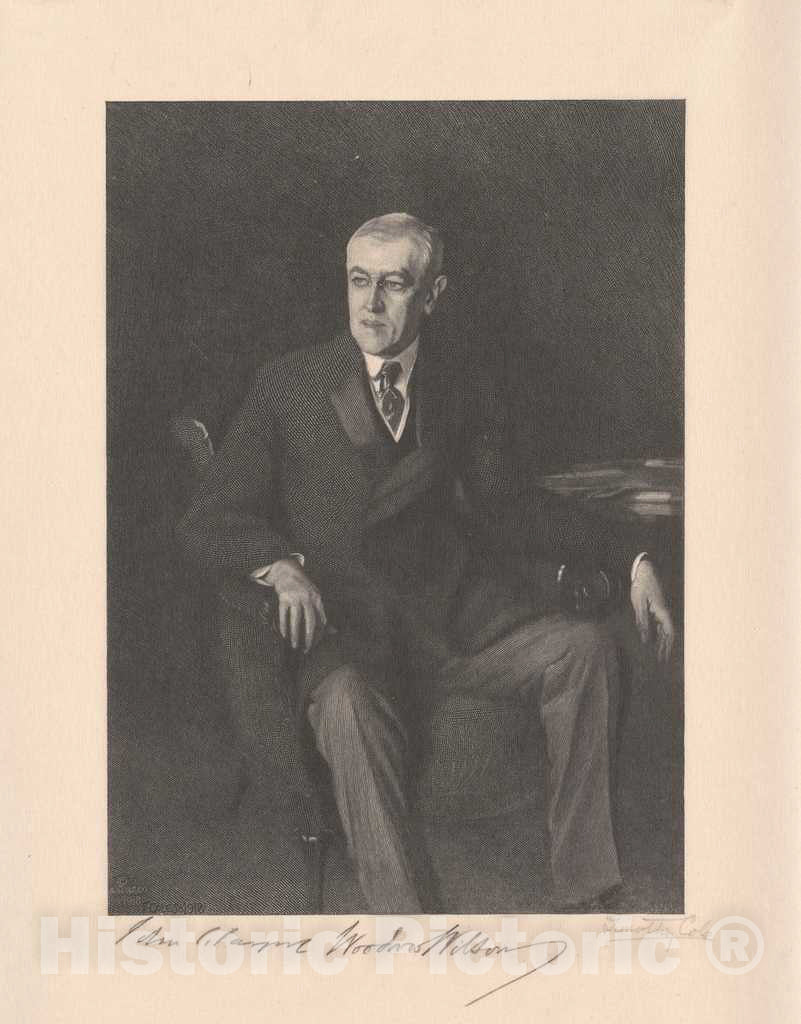 Art Print : Cole, After Sargent, Woodrow Wilson, 1918 - Vintage Wall Art