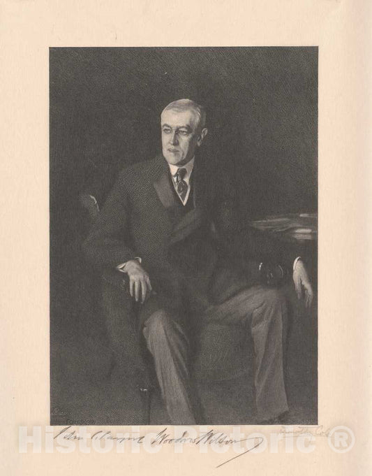 Art Print : Cole, After Sargent, Woodrow Wilson, 1918 - Vintage Wall Art