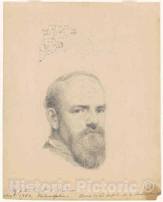Art Print : William E. Winner, Self-Portrait [Recto], c. 1880 - Vintage Wall Art