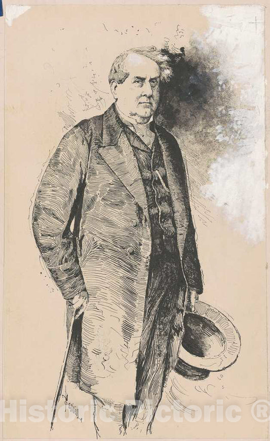 Art Print : Joseph Pennell, William Wilson Corcoran, c. 1880s - Vintage Wall Art