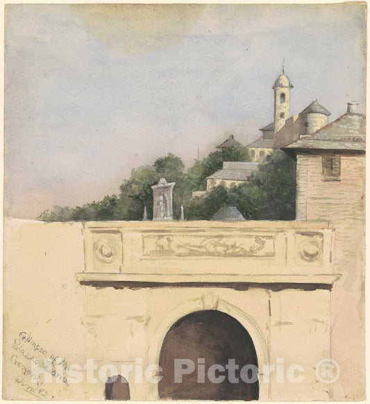 Art Print : Marietta Minnigerode Andrews, Glimpse of The Palazzo Doria, Genova, 1892 - Vintage Wall Art