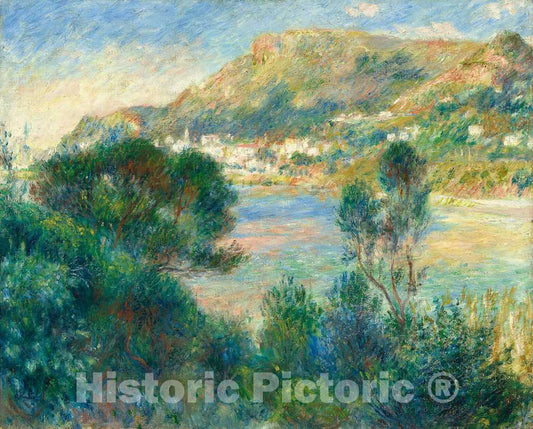 Art Print : Auguste Renoir, View of Monte Carlo from Cap Martin, c. 1884 - Vintage Wall Art