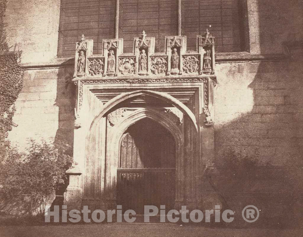 Art Print : William Henry Fox Talbot, an Ancient Door, Magdalen College, Oxford, 1843 - Vintage Wall Art