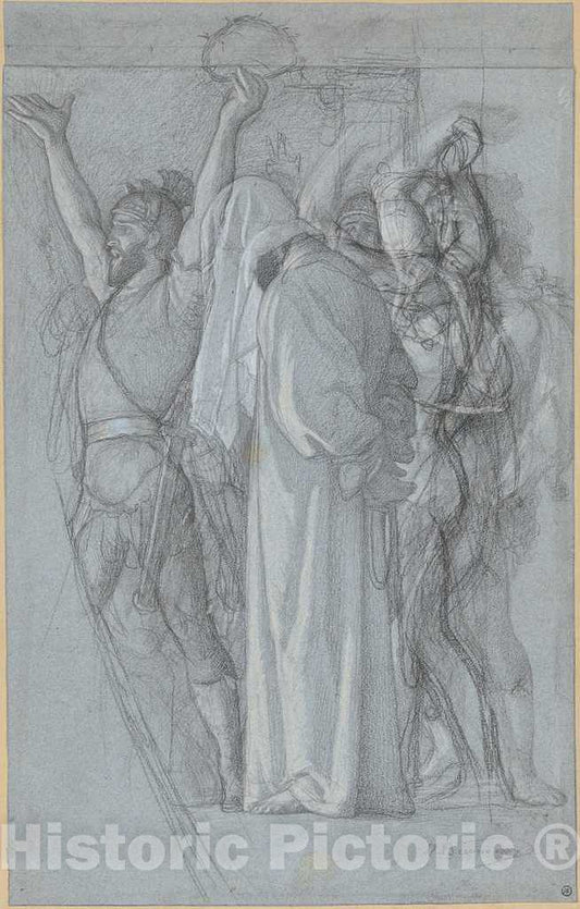 Art Print : Victor-FranÃ§ois-Eloi Biennourry, The Mocking of Christ, 1852 - Vintage Wall Art