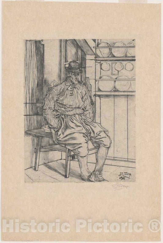 Art Print : Jan Toorop, Fisherman from Marken, 1896 - Vintage Wall Art