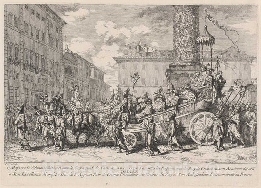 Art Print : Baptiste-Marie Pierre, Mascarade Chinoise faite a Rome (Chinese Masquerade), 1735 - Vintage Wall Art