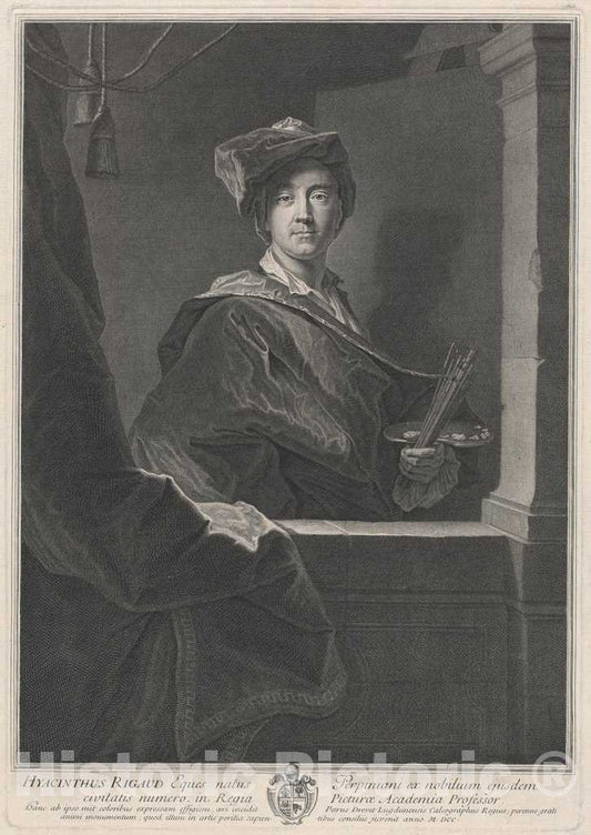 Art Print : Drevet, After Hyacinthe Rigaud, Hyacinthe Rigaud, 1700 - Vintage Wall Art