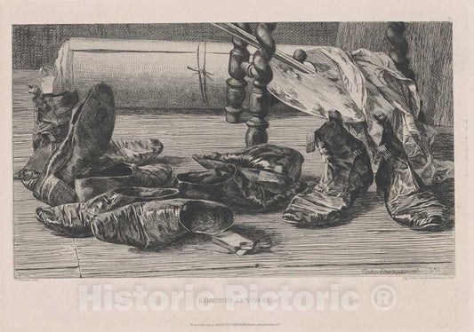 Art Print : Jules-Jacquemart, Souvenirs de Voyage (Travel Souvenirs), 1862 - Vintage Wall Art