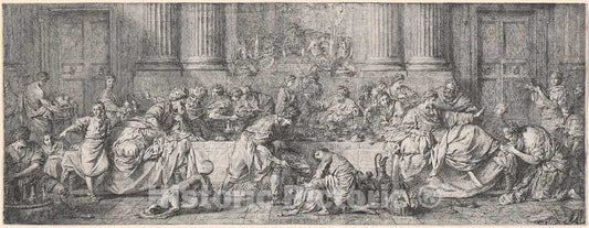Art Print : Hubert Subleyras, The Feast in The House of Simon, 1738 - Vintage Wall Art