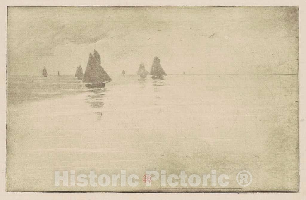 Art Print : Henri-Charles GuÃ©rard, Boats in a Morning Fog, c. 1887 - Vintage Wall Art