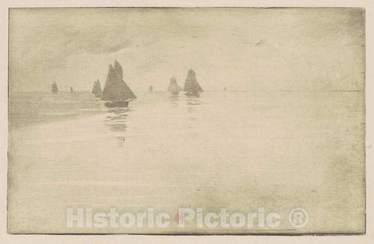 Art Print : Henri-Charles GuÃ©rard, Boats in a Morning Fog, c. 1887 - Vintage Wall Art
