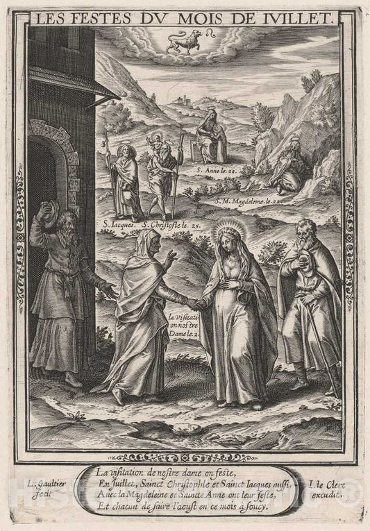 Art Print : LÃ©onard Gaultier, Les Festes du Mois de Juillet (July: The Visitation), 1603 - Vintage Wall Art