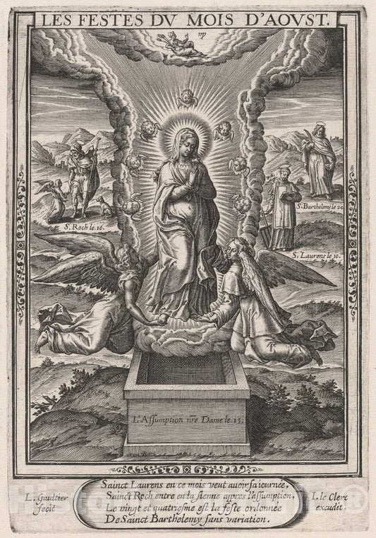 Art Print : LÃ©onard Gaultier, Les Festes du Mois d'Aoust (August: The Assumption), 1603 - Vintage Wall Art