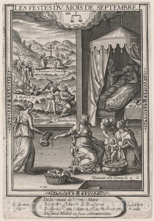 Art Print : LÃ©onard Gaultier, Les Festes du Mois de Septembre (September: Birth of The Virgin), 1603 - Vintage Wall Art