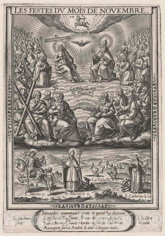 Art Print : LÃ©onard Gaultier, Les Festes du Mois de November (November: All Saints), 1603 - Vintage Wall Art