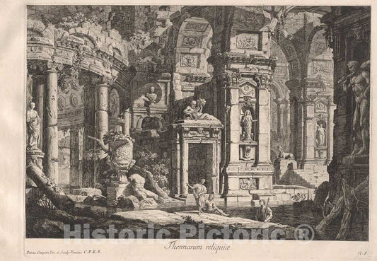 Art Print : Pietro Gaspari, Thermarum Reliquiae, 1771 - Vintage Wall Art