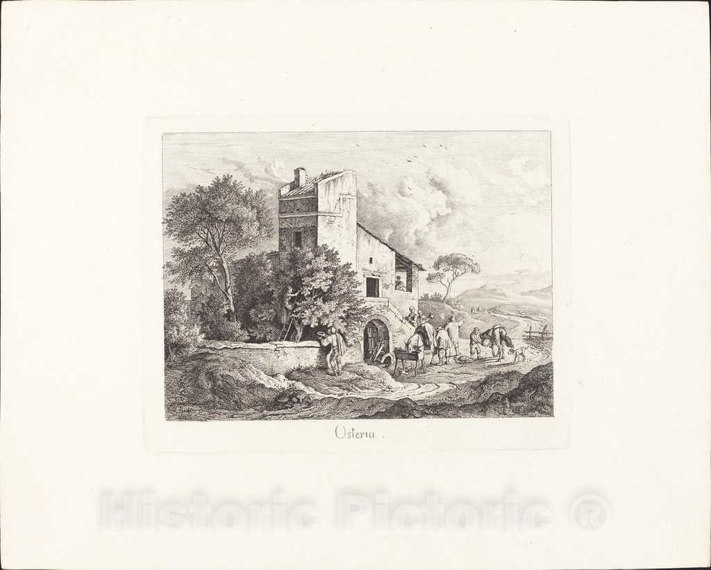 Art Print : Ludwig Richter, Osteria, c. 1831 - Vintage Wall Art