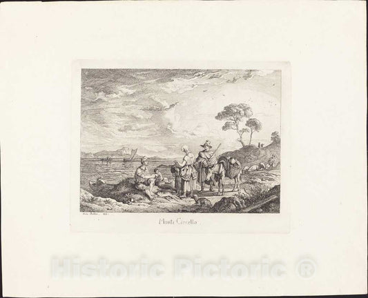 Art Print : Ludwig Richter, Monte Circello, 1831 - Vintage Wall Art